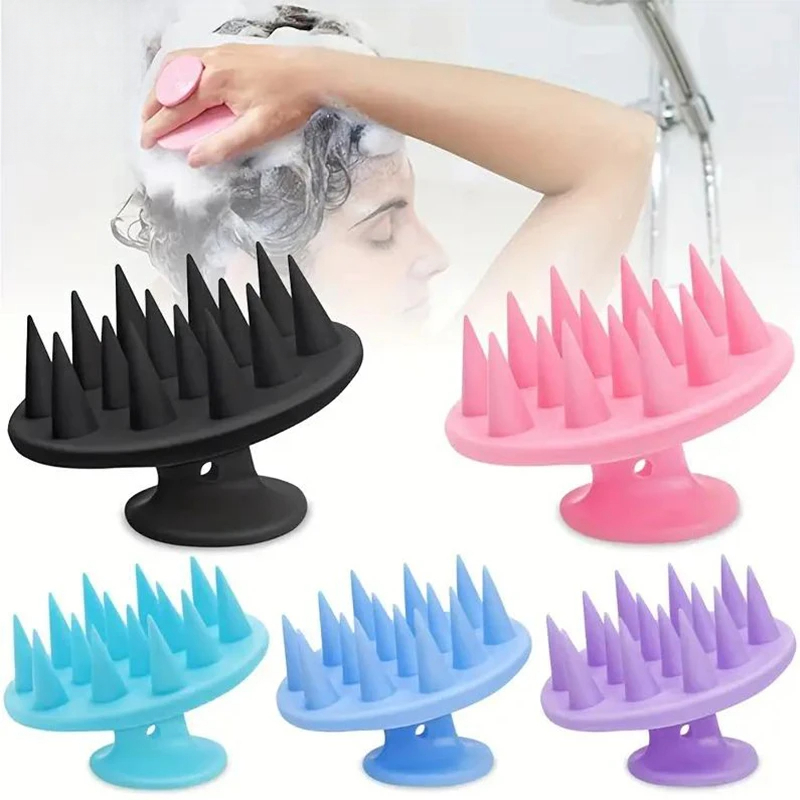 Hair Care Products - 1個入りポータブルシリコンヘッドマッサージブラシ、頭皮と髪のディープクレンジングケアブラシ、マッサージシャンプーブラシ、シャワーブラシ