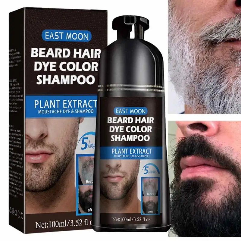 Hair Care Organic - 100 ミリリットルハーブエキス高速永久黒染料白髪シャンプー自然な黒ひげ染料シャンプー男性のための髪の色染料クリーム