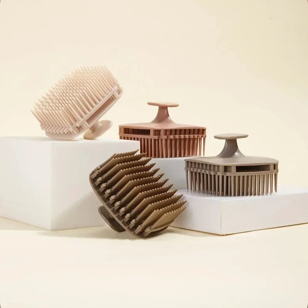 柔らかいシリコン製の頭皮マッサージャー、シャンプーブラシ。手 - Hair Care Dandruff のレビューと価格