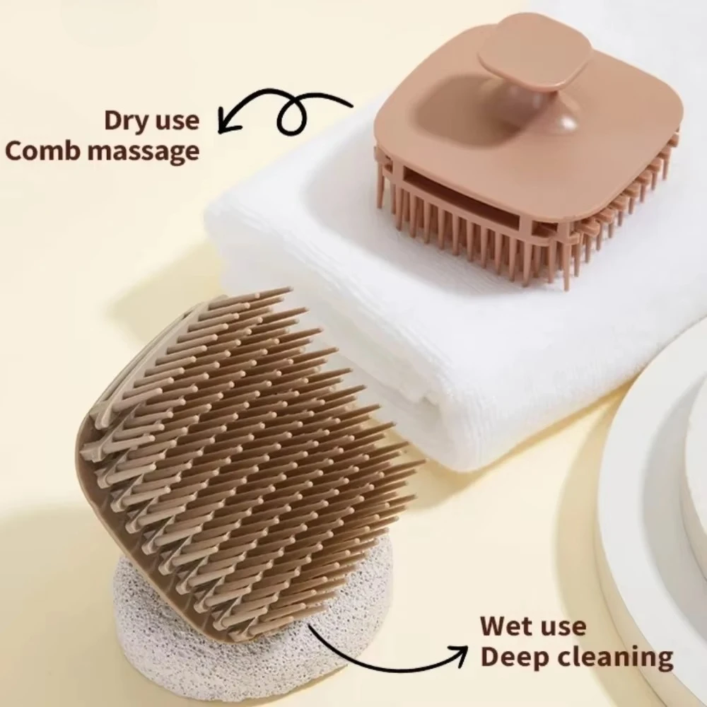 柔らかいシリコン製の頭皮マッサージャー、シャンプーブラシ。手 - Hair Care Dandruff のレビューと価格