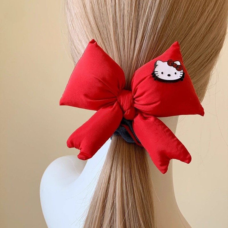 かわいい漫画の赤いハローキティの弓のヘアリング韓国のブティッ - Hair Care Korean Products のレビューと価格